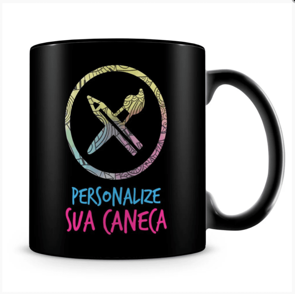 Descubra a Elegância na Simplicidade com a Caneca de Porcelana 100% Preta Personalizável!